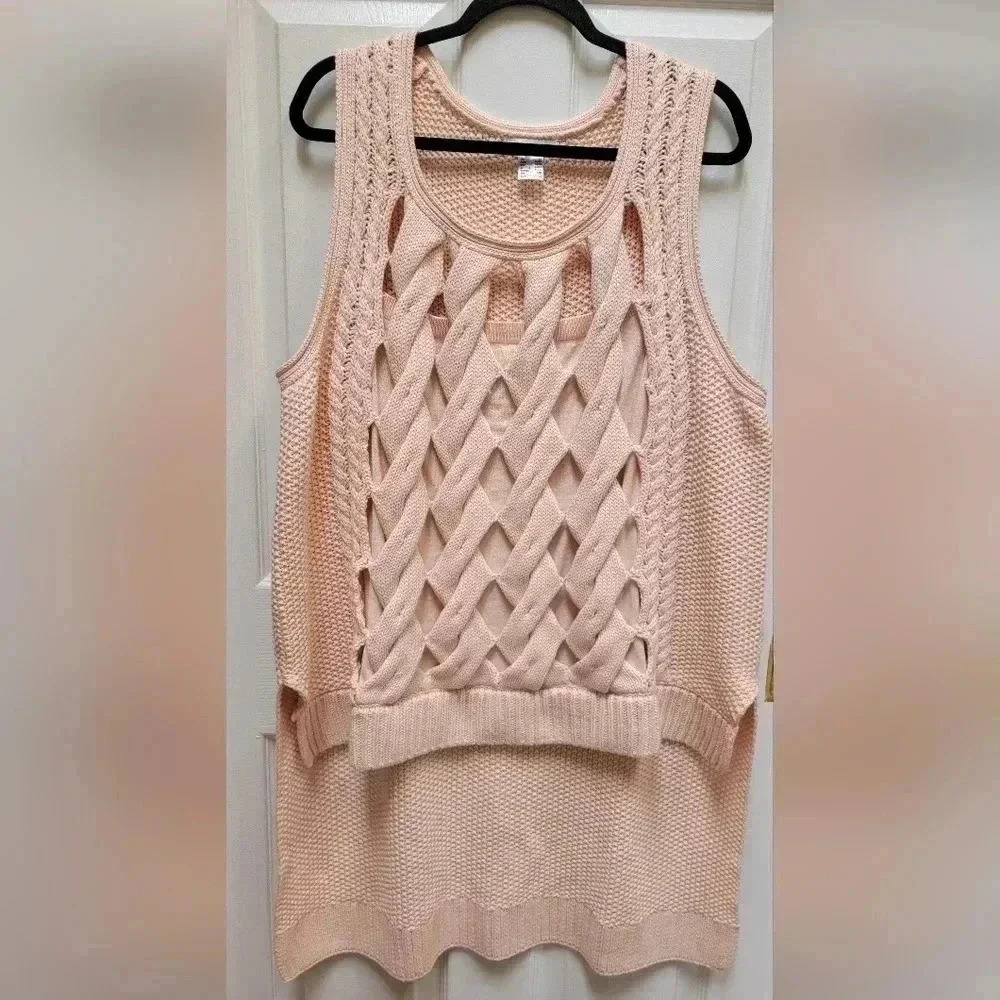 Venus Women's Chunky 3D Knit Sleeveless Tunic Plus Size 2x